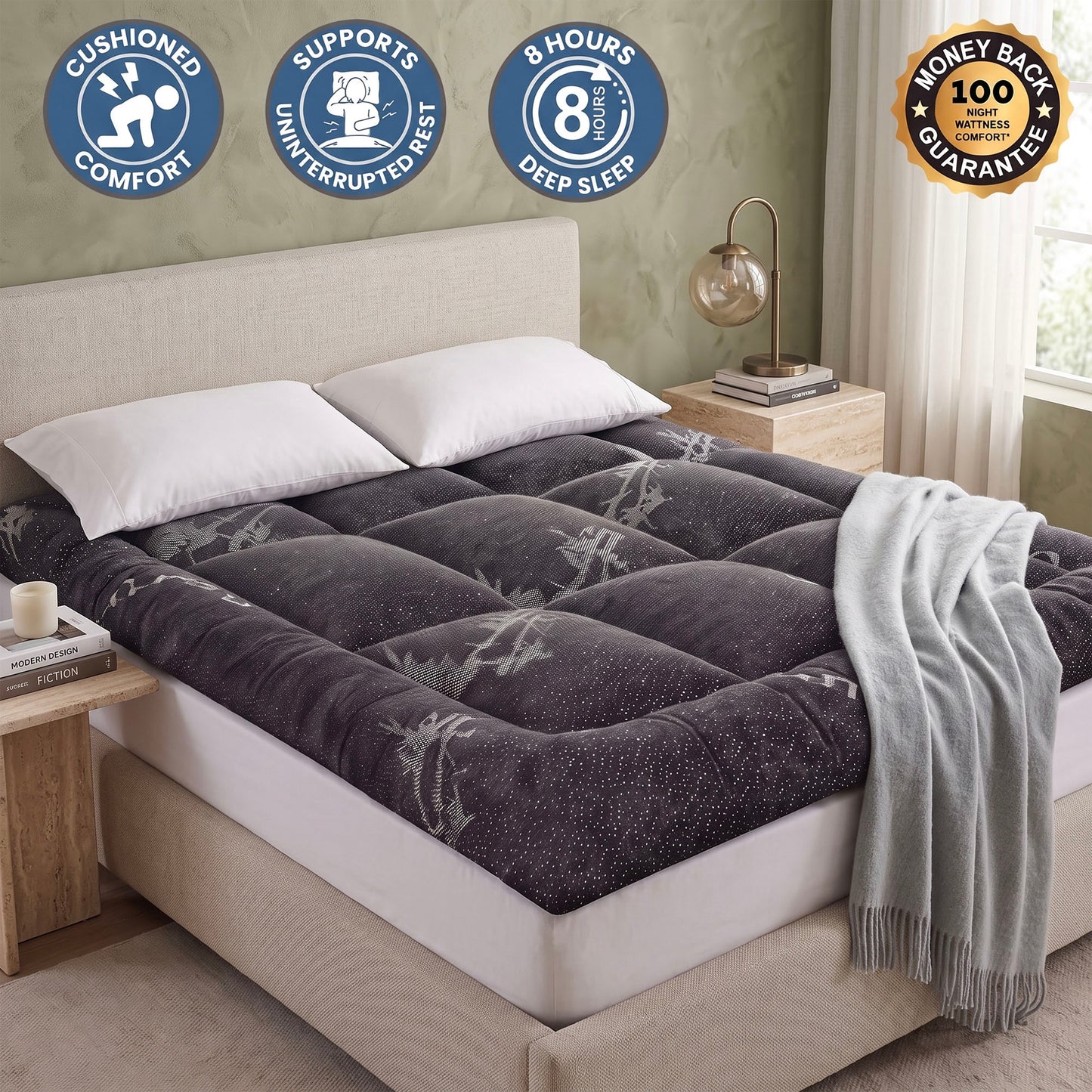 Bamboo Cushion Mattress Topper