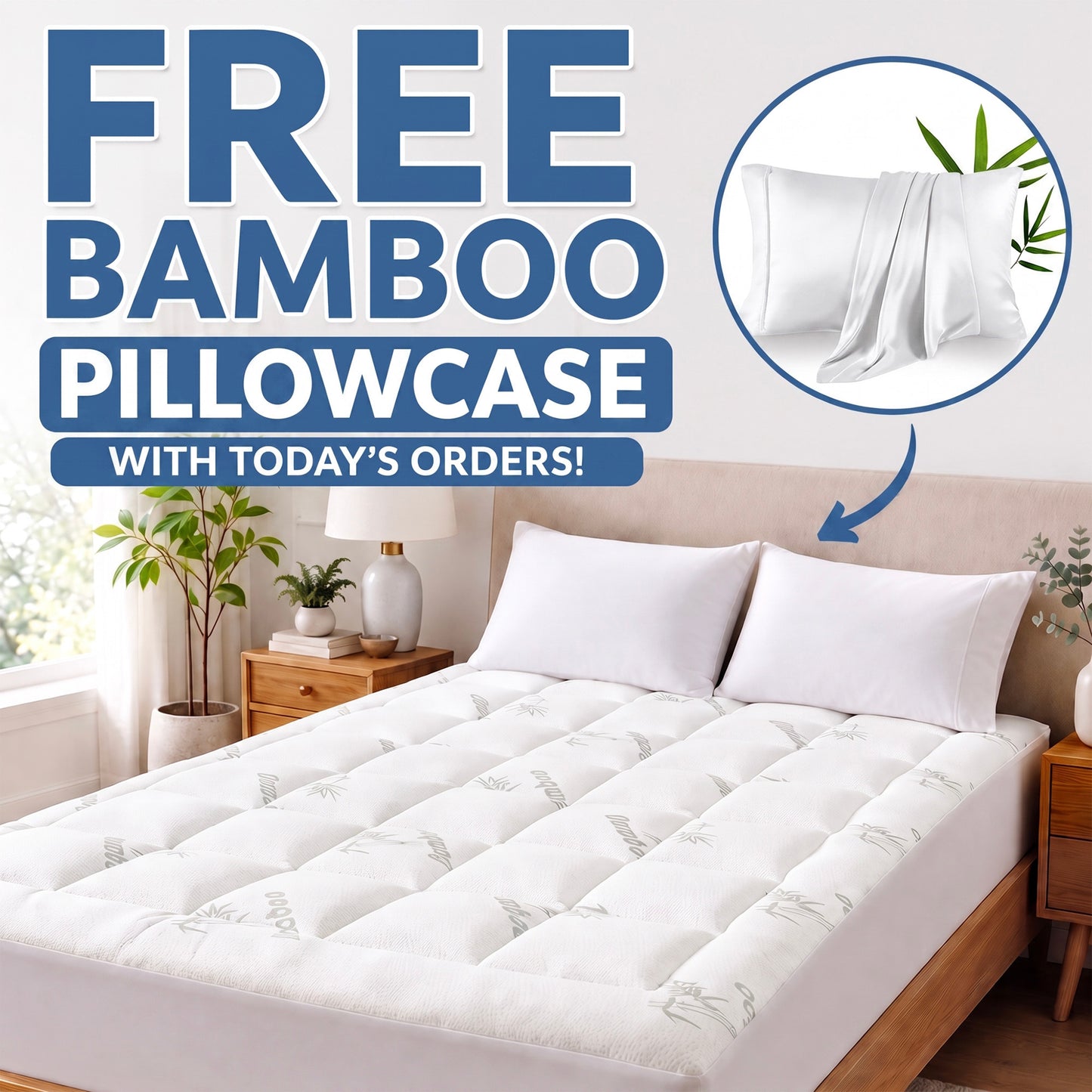 Bamboo Cushion Mattress Topper